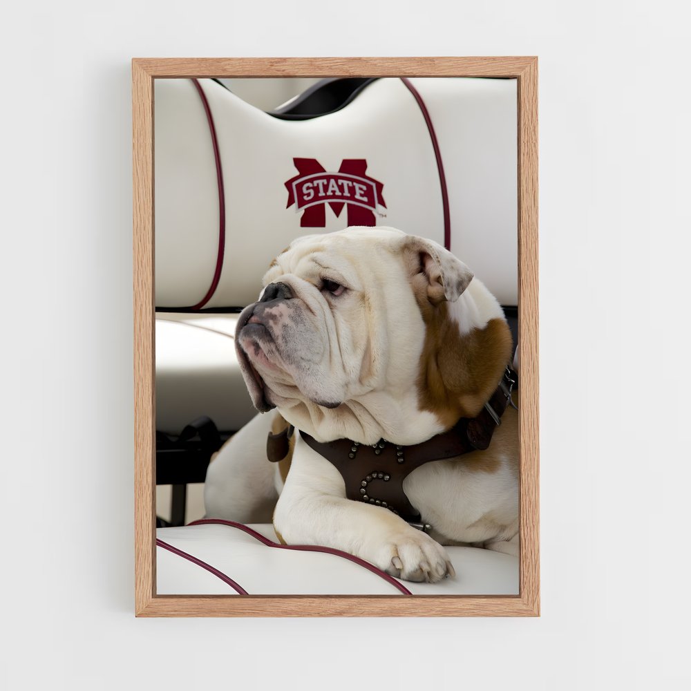 Poster Bulldog en Détente – affiche Baseball (vue 4)
